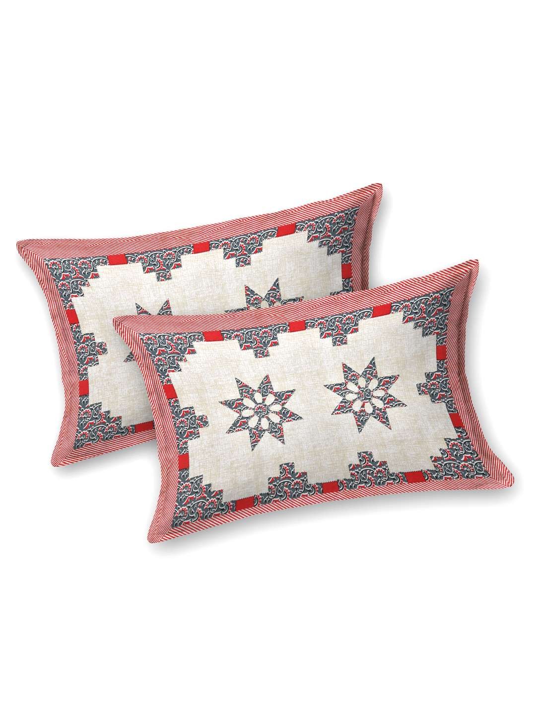 100% Pure Cotton Traditional Printed Bedsheet for Double Bed King Size Bedsheet with 2 Pillow Covers