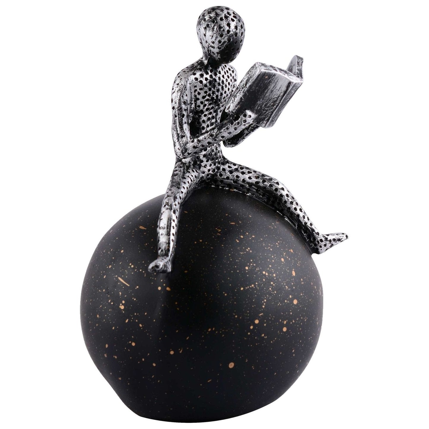 Men Sitting on Ball Showpiece for Home Decor Showpiece, Atlas Sculpture for Office Table Décor multicolour