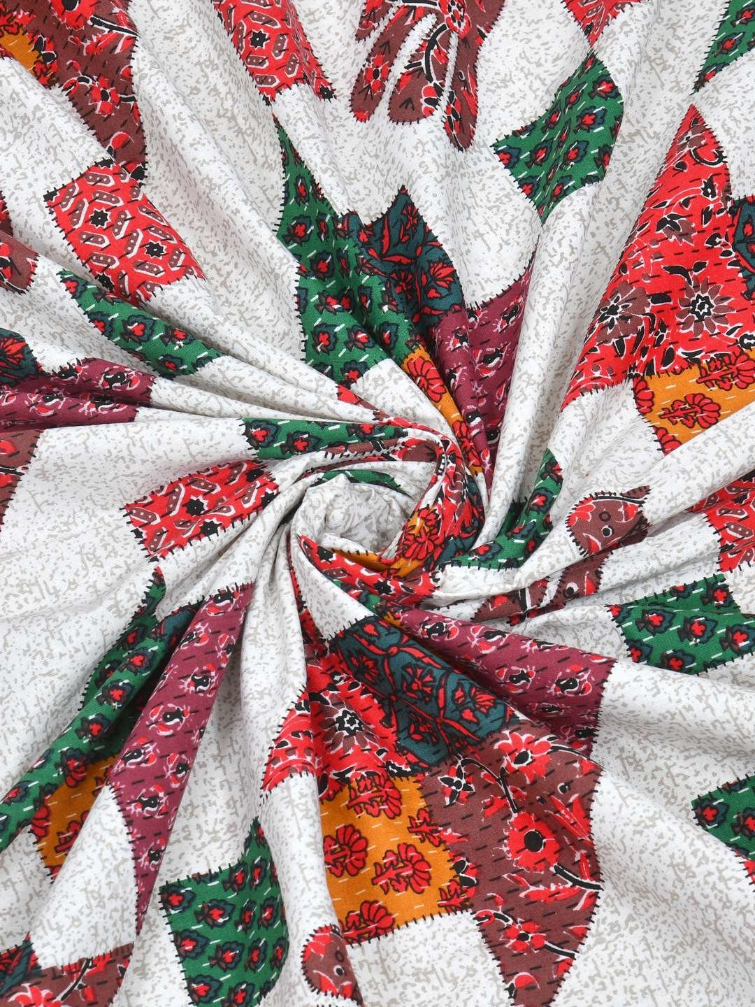 100% Pure Cotton Traditional Printed Bedsheet for Double Bed King Size Bedsheet with 2 Pillow Covers