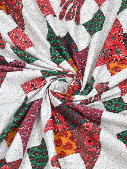 100% Pure Cotton Traditional Printed Bedsheet for Double Bed King Size Bedsheet with 2 Pillow Covers