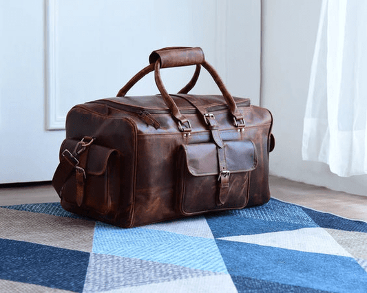 CraftShades Leather Duffle Bag for Men – Stylish and Durable Travel Bag