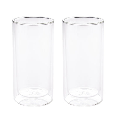 UMAI Set of 2: Double Wall Borosilicate Glass Coffee Mugs | 250ml | Transparent