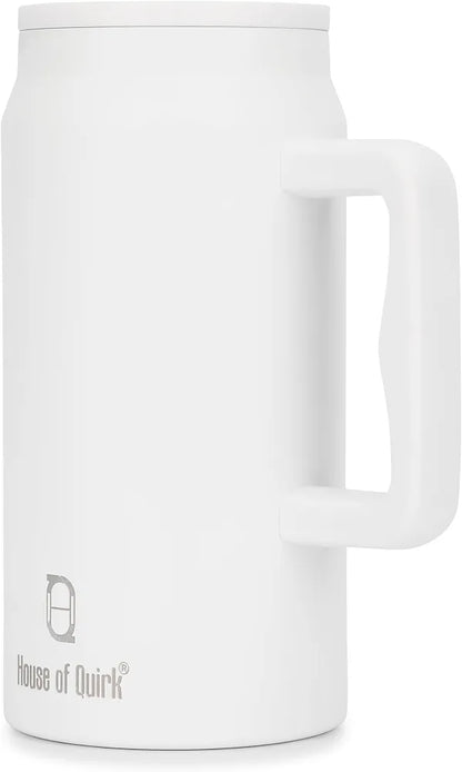 House of Quirk 1500ML Stainless Steel Mug Tumbler with Handle & Straw Lid – Large Water Bottle for Men & Women 