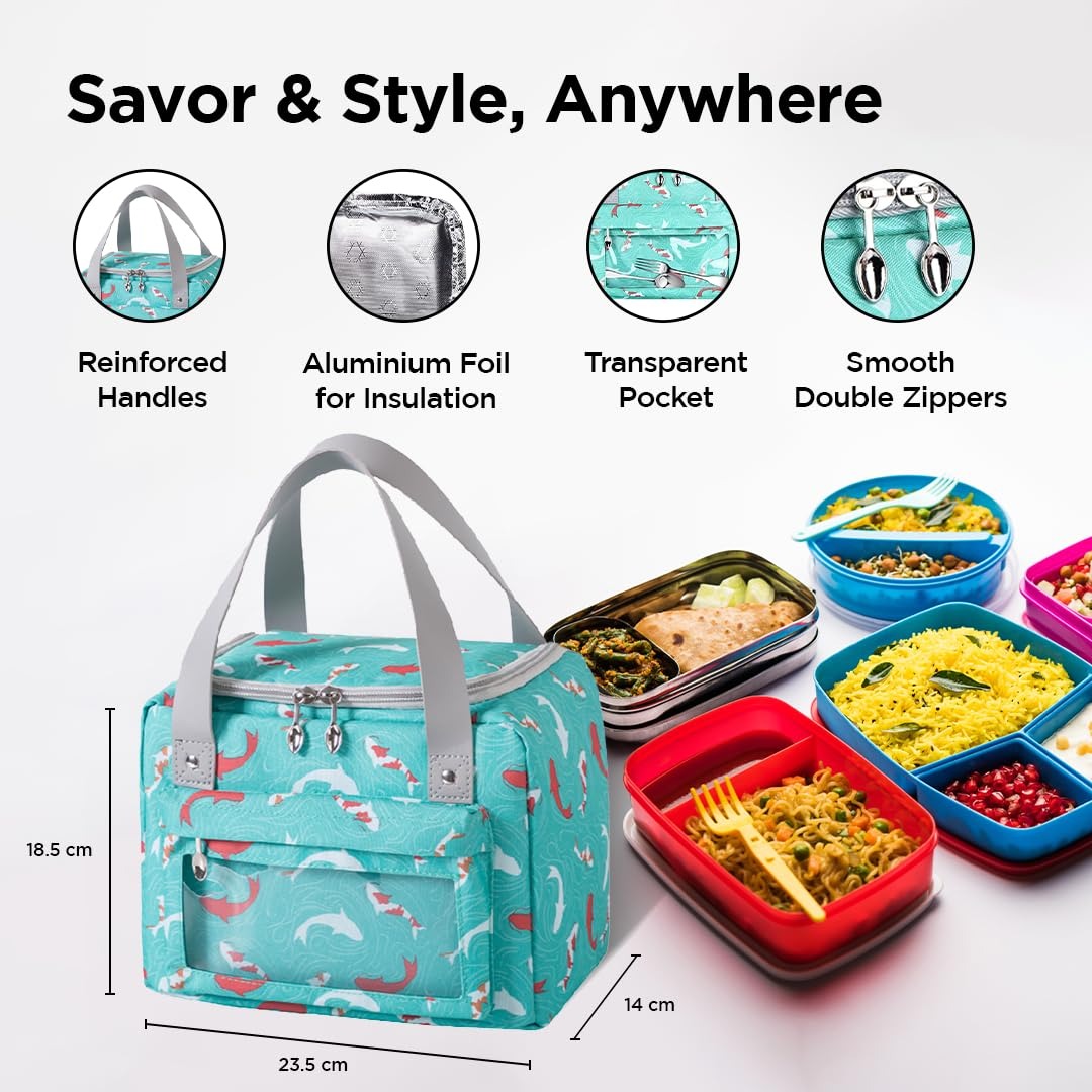 UMAI Insulated Tote Lunch Bag | Tiffin Bag for Office School Outdoor | Green | Lightweight
