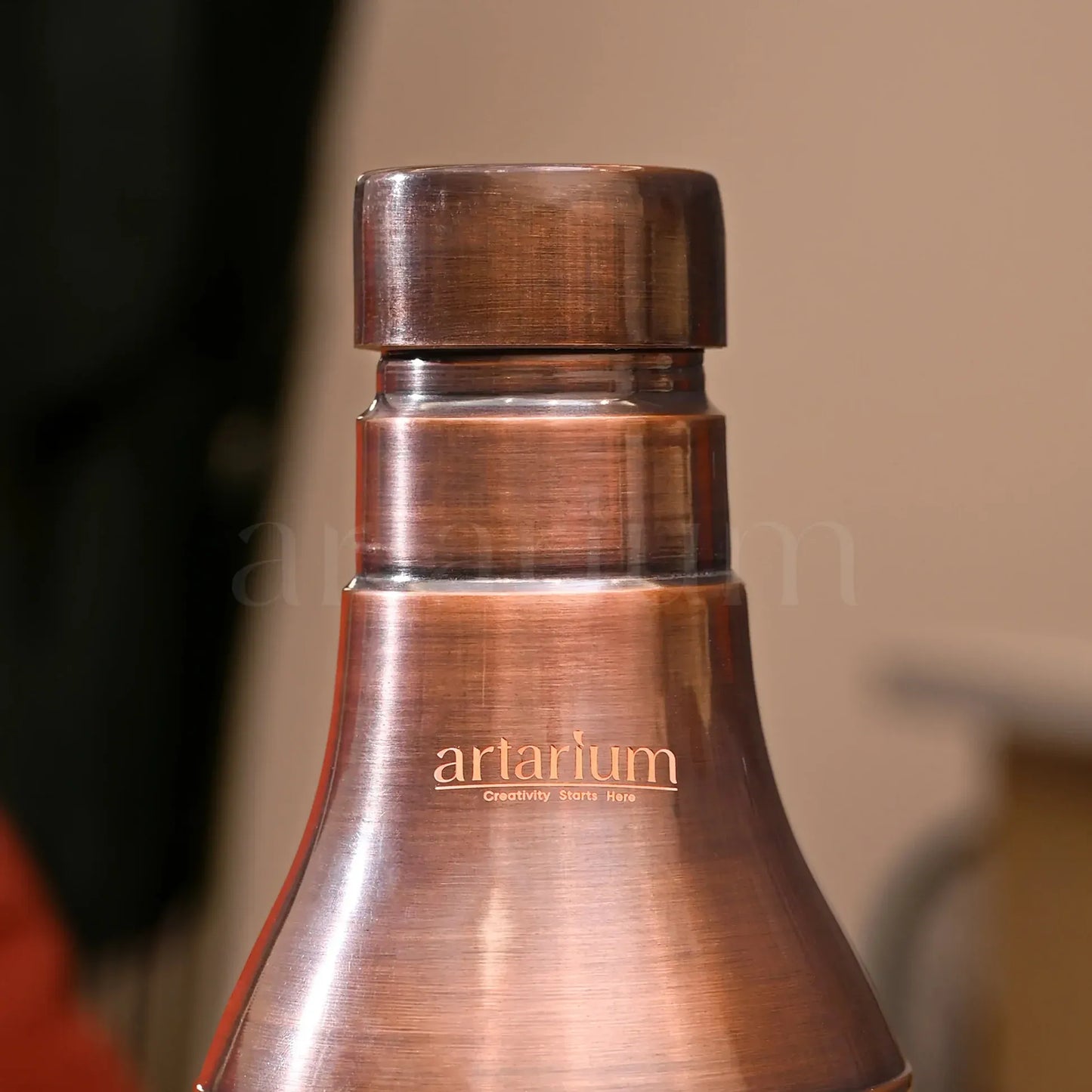 Artarium Antique Etching Pear Copper Water Jar - 870 ML