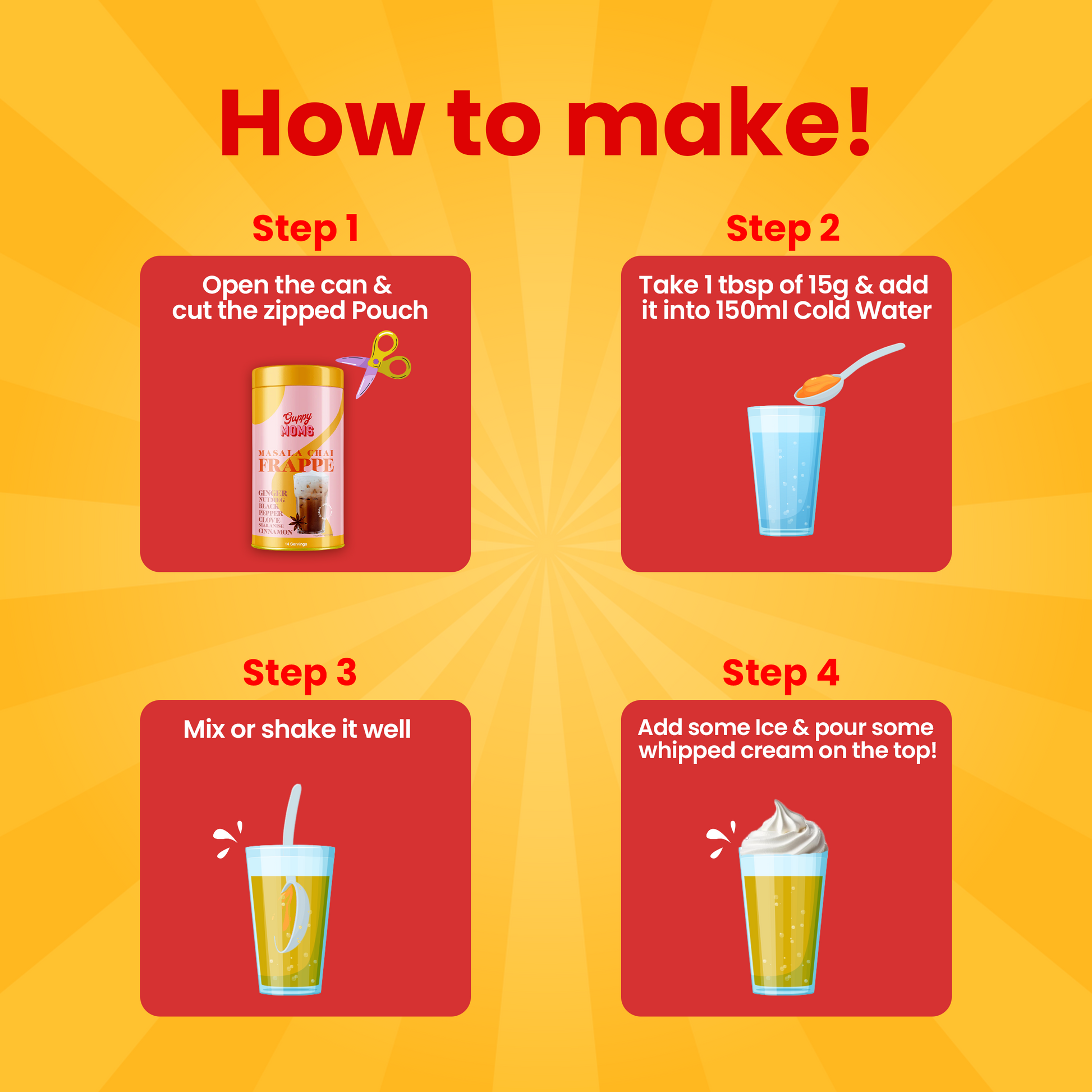 Masala Chai Frappe | Creamy & Tasty Low-Sugar Delight | 200g