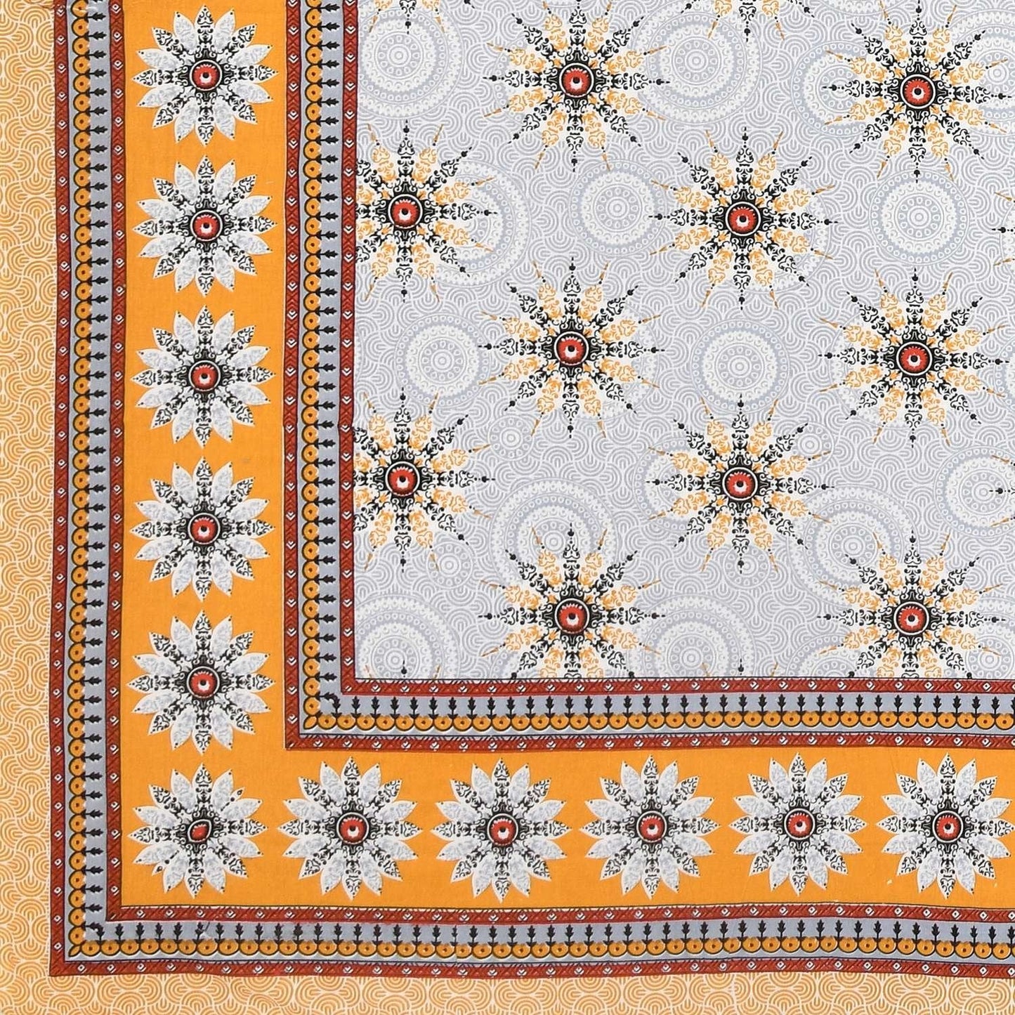 100% Pure Cotton Traditional Printed Bedsheet for Double Bed King Size Bedsheet with 2 Pillow Covers