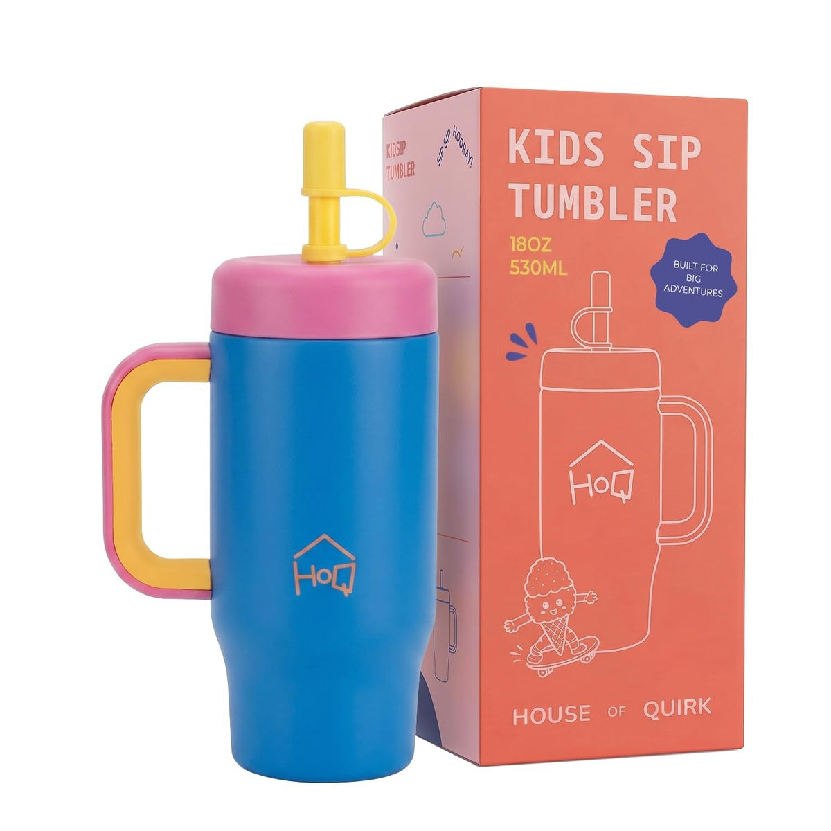 House of Quirk 530ml Kids Tumbler, Stainless Steel