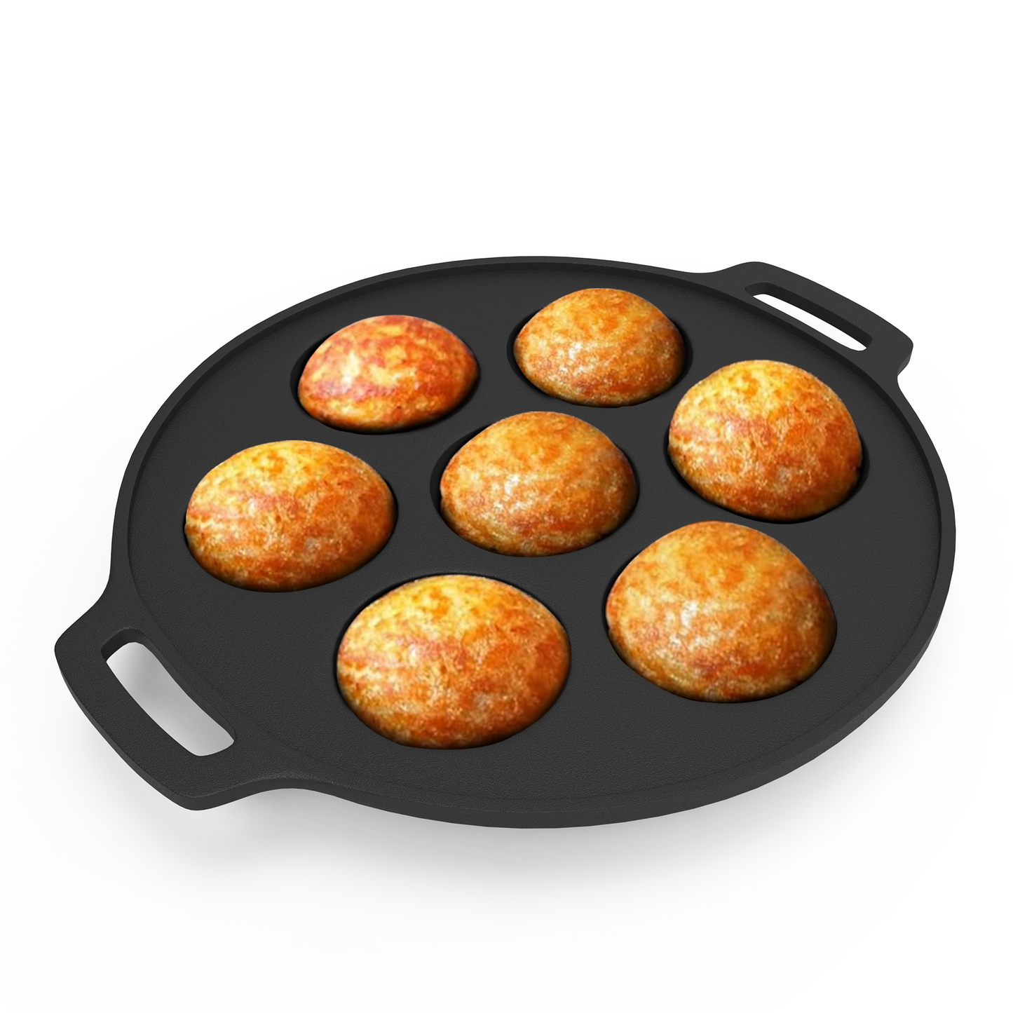 Esspy 7 Pit Pre-Seasoned Cast Iron Paniyaram Pan | Non-stick | Induction Friendly | Appe/Paddu Pan | 100% Pure & Toxin-Free | Gunta Ponganalu/Paddu | Cast Iron Cookware