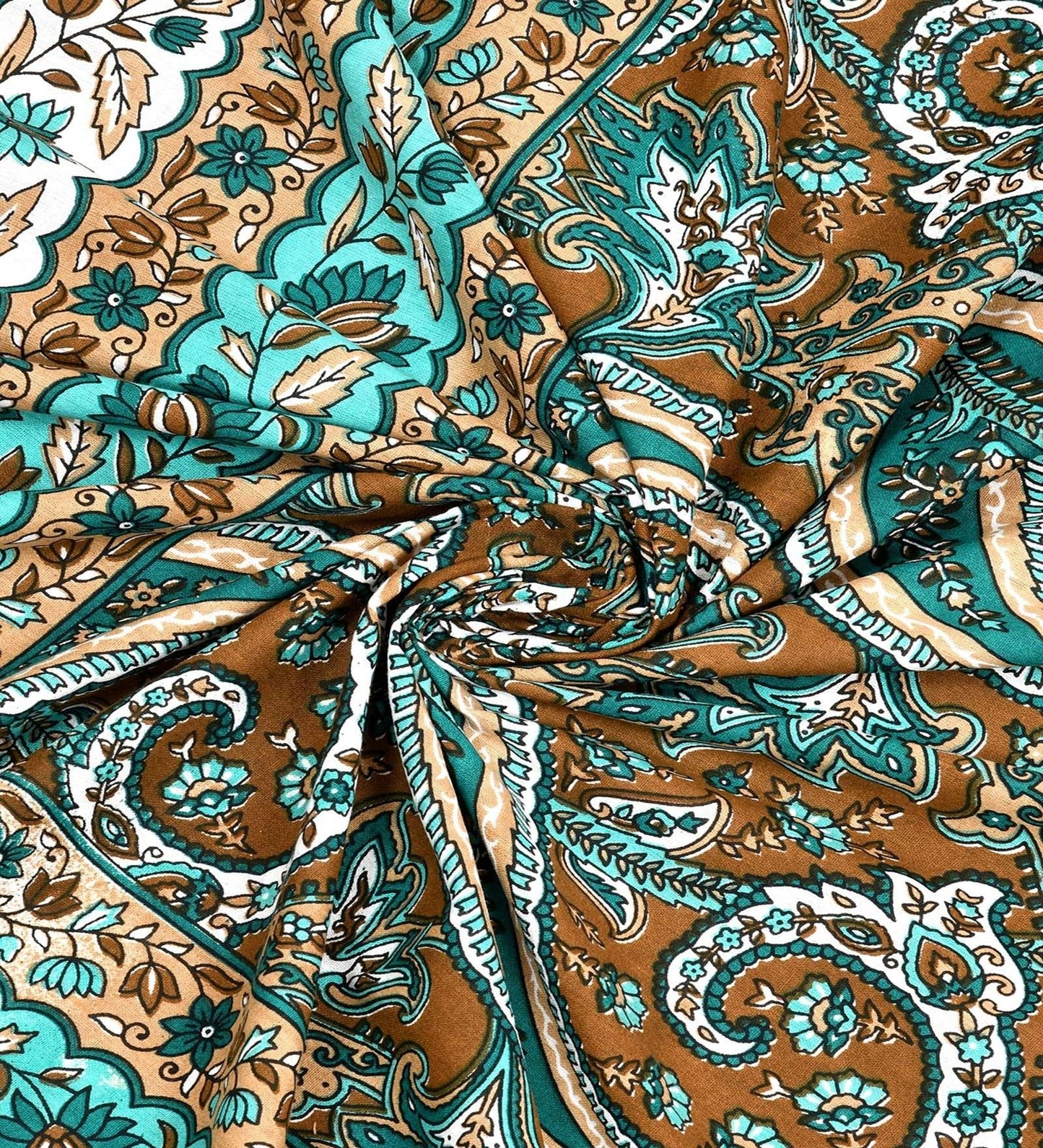 100% Pure Cotton Traditional Printed Bedsheet for Double Bed King Size Bedsheet with 2 Pillow Covers