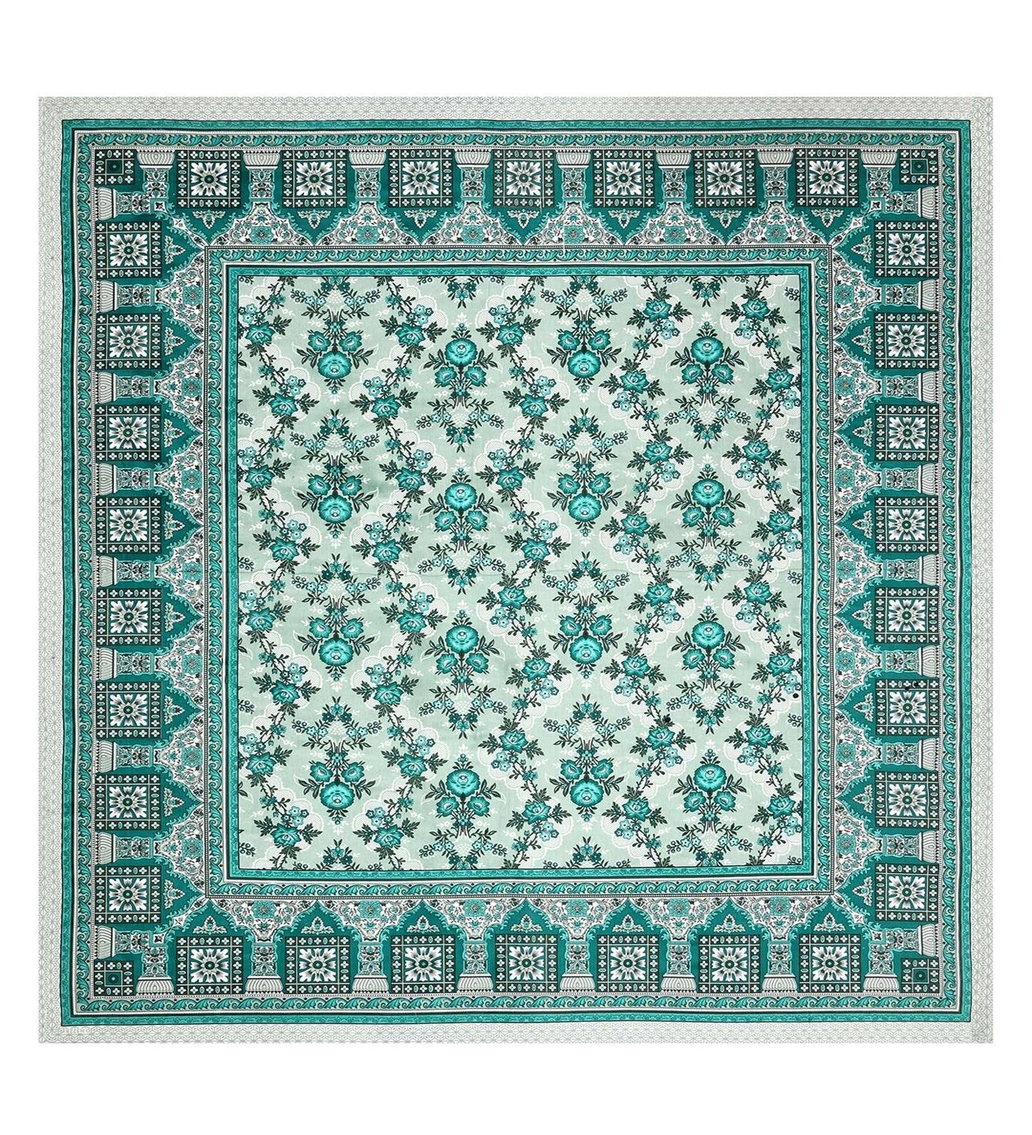 100% Pure Cotton Traditional Printed Bedsheet for Double Bed King Size Bedsheet with 2 Pillow Covers
