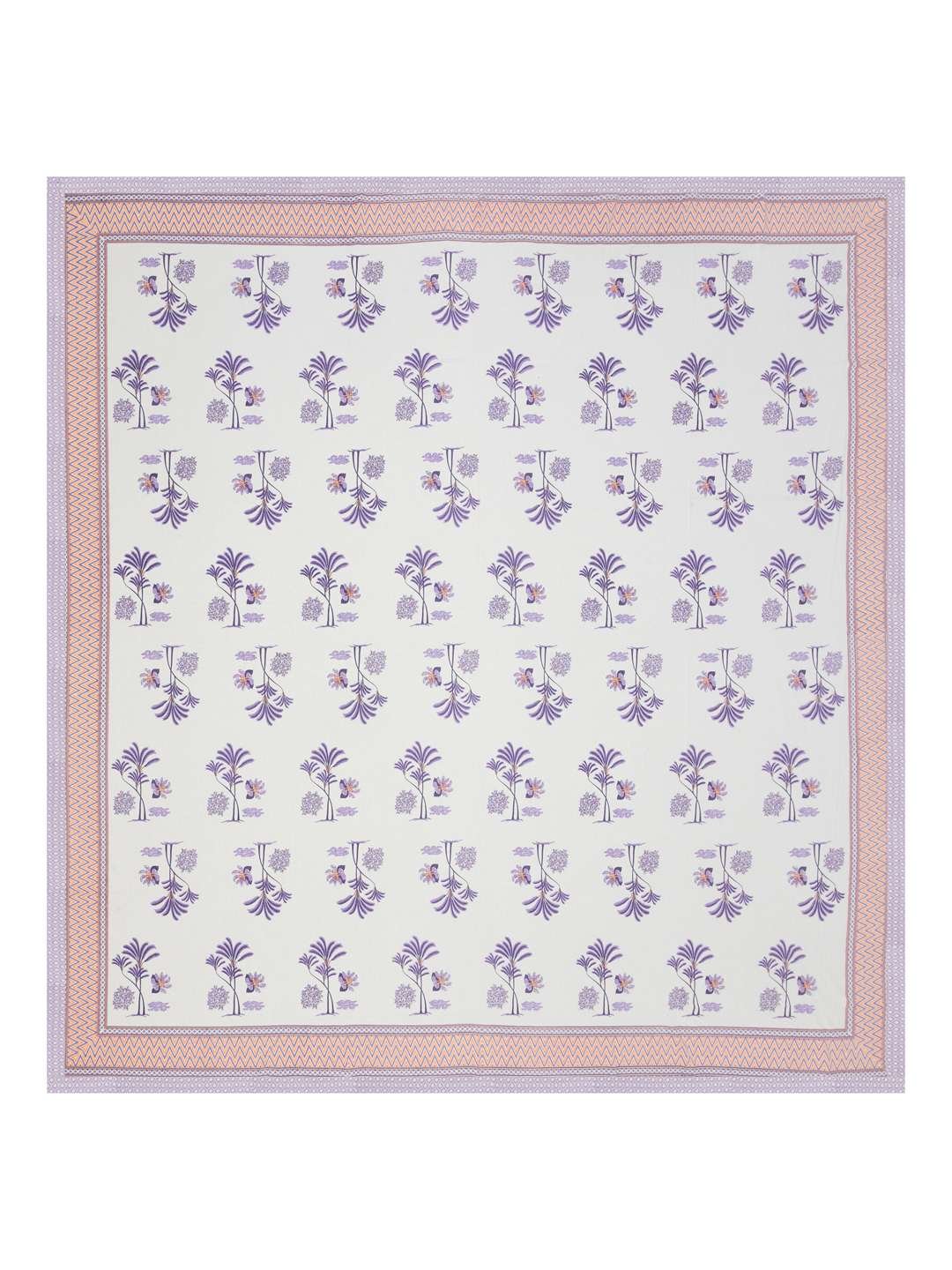 100% Pure Cotton Traditional Printed Bedsheet for Double Bed King Size Bedsheet with 2 Pillow Covers