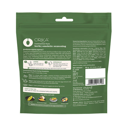 Continental Style Herby Omelette Seasoning-12 single use sachets