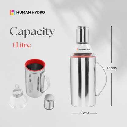 Human Hydro Stainless Steel Oil Dispenser - Set of 3 (1000ml Each )