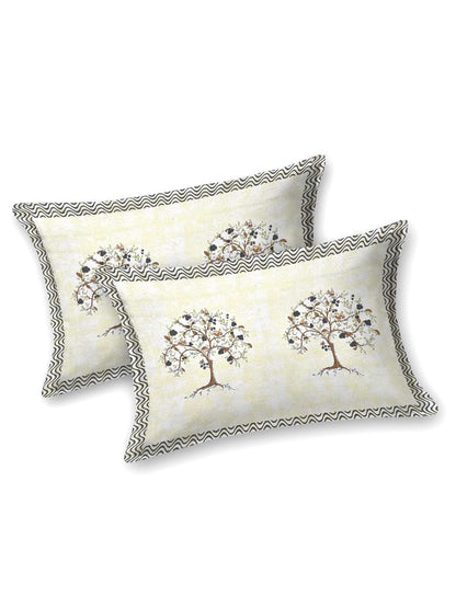 100% Pure Cotton Traditional Printed Bedsheet for Double Bed King Size Bedsheet with 2 Pillow Covers