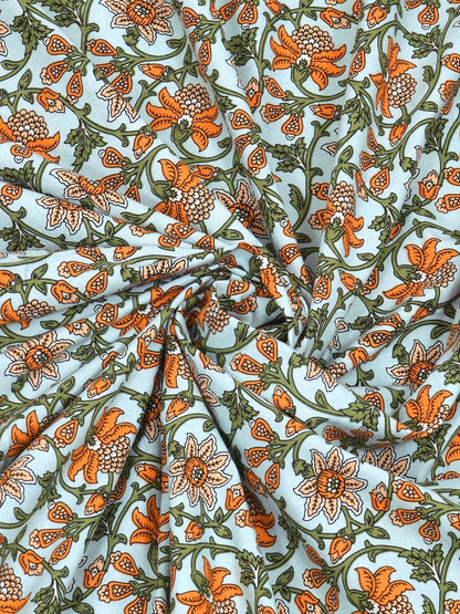 100% Pure Cotton Traditional Printed Bedsheet for Double Bed King Size Bedsheet with 2 Pillow Covers
