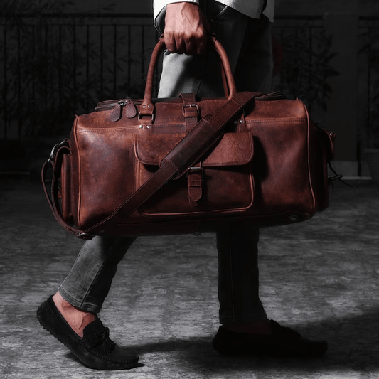 CraftShades Leather Duffle Bag – Elegance and Functionality in One