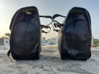 Craftshades Motorcycle Saddlebags Leather Bag Black Saddle Panniers Bags Large Bike Luggage 2 BAGS