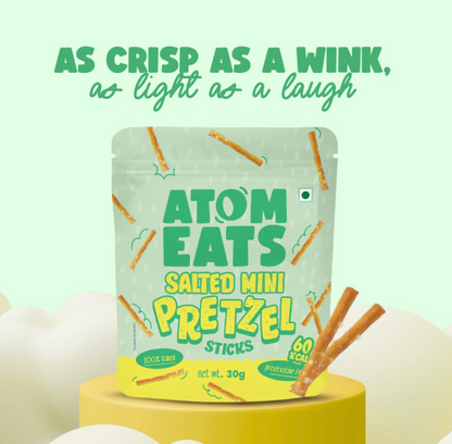 Atom Eats Classic Pretzel Variety - Pack of 5 (30g Each Pack)