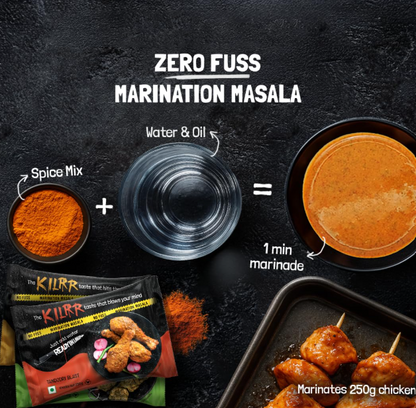 KILRR Chicken Marination Tandoori Masala for 1Kg Chicken - Pack of 4