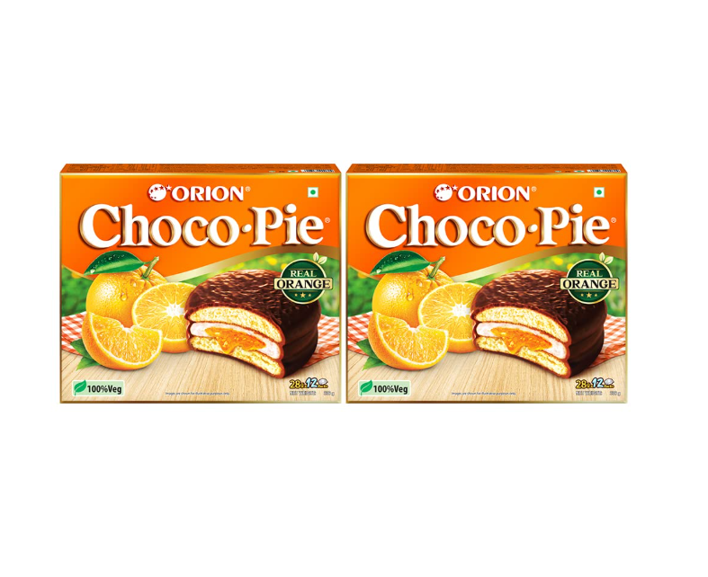 Orion Orange Choco Pie Cookies - Pack of 24