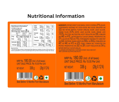 Orion Orange Choco Pie Cookies - Pack of 24