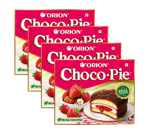 Orion Strawberry Choco Pie - Pack Of 4