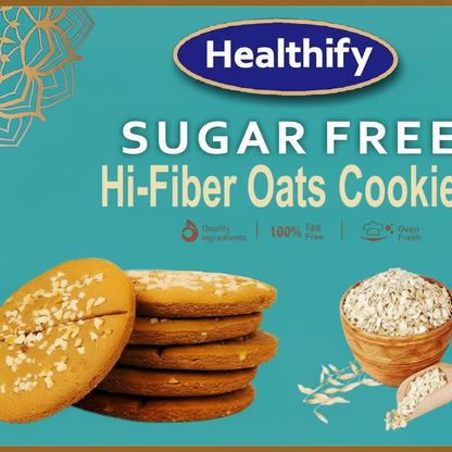 Healthify Sugar Free Oats Cookies Biscuits  - 50g