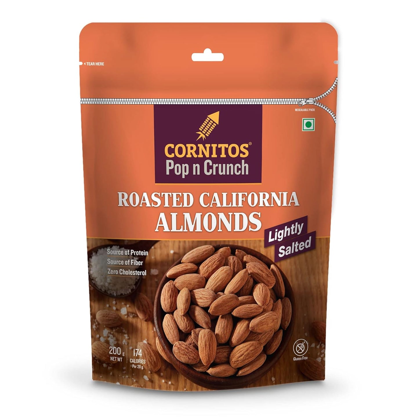 Cornitos Roasted Almonds Lightly Salted - 200g
