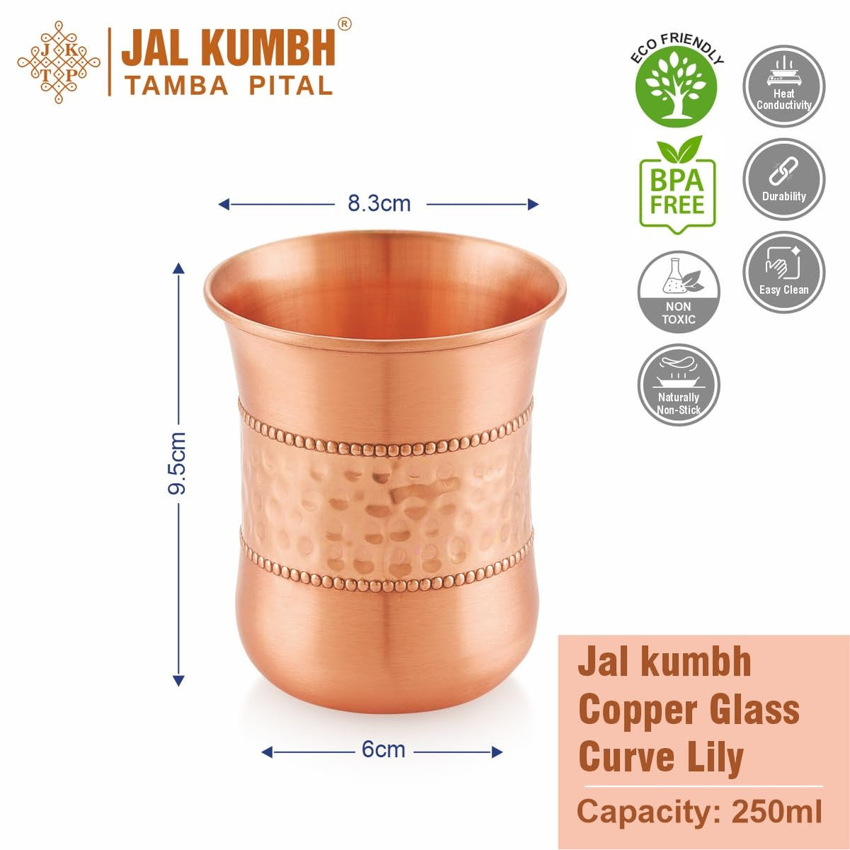 Tosaa Jalkumbh Lily Copper Glass