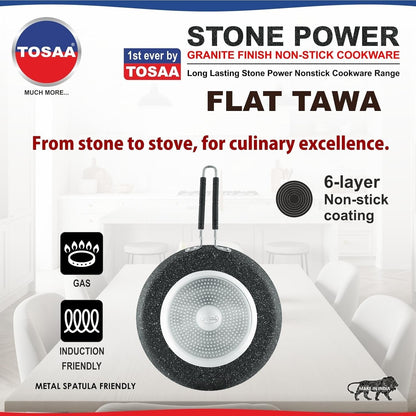 Tosaa Flat Tawa Roti Tawa Dosa Tawa Classic Range Non-Stick Cookware 28.5cm