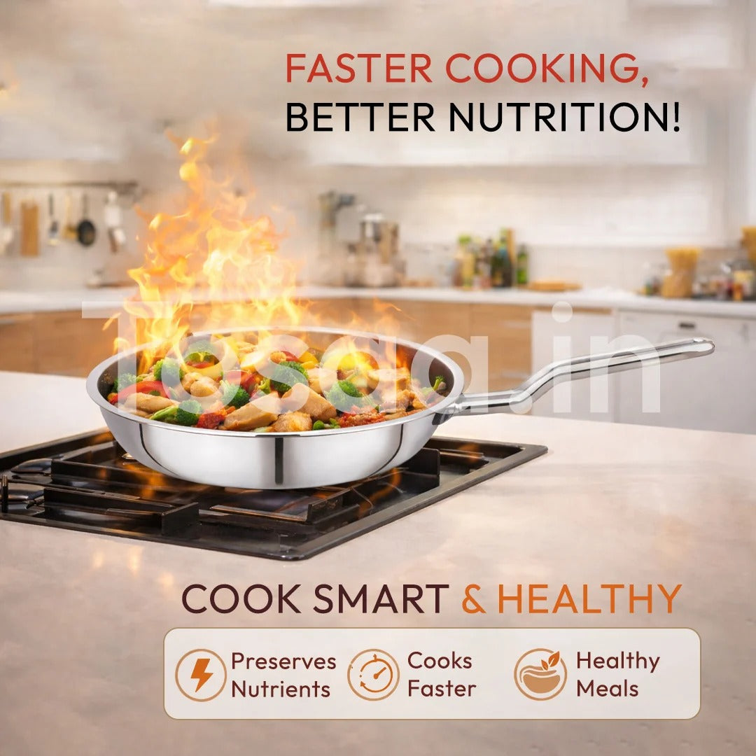 Tosaa SS Tri-Ply Fry Pan without Lid 22cm