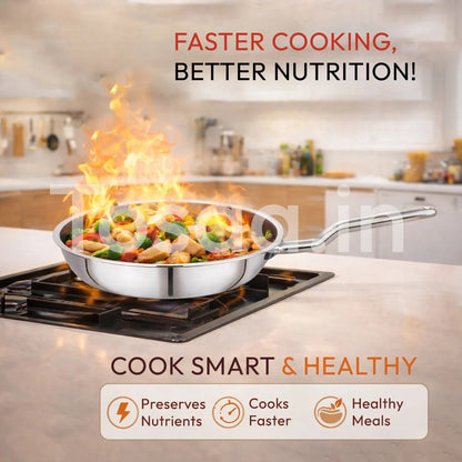 Tosaa SS Tri-Ply Fry Pan without Lid 22cm