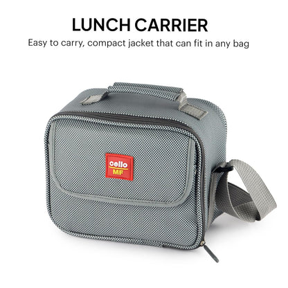 CELLO MF Fab Lunch Box with Bag for Office Use, Grey