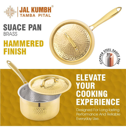 Tosaa Jalkumbh Brass Sauce Pan LID - (1200 ML)