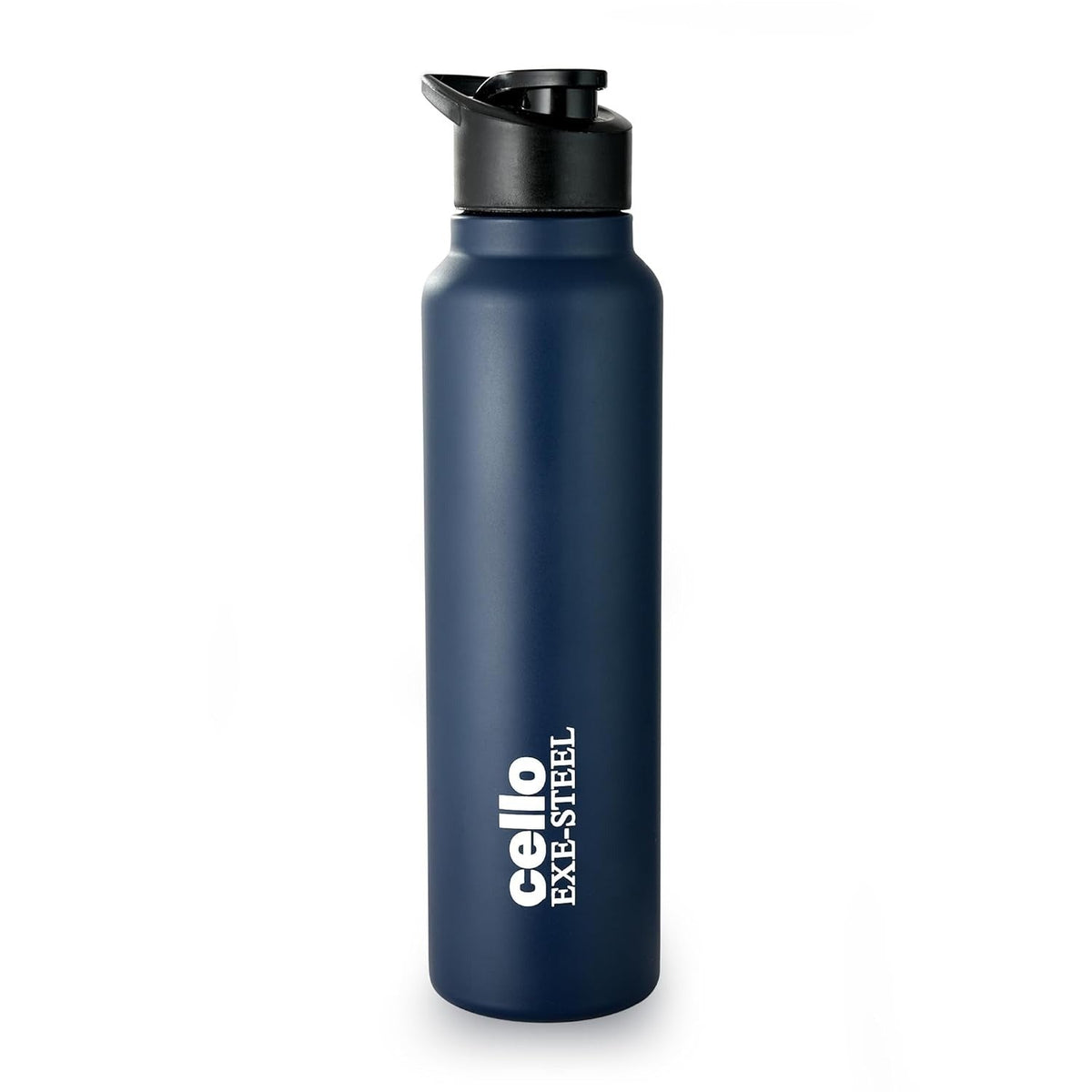 CELLO Crysta Flip Stainless Steel Water Bottle 1000 ml, Navy Blue