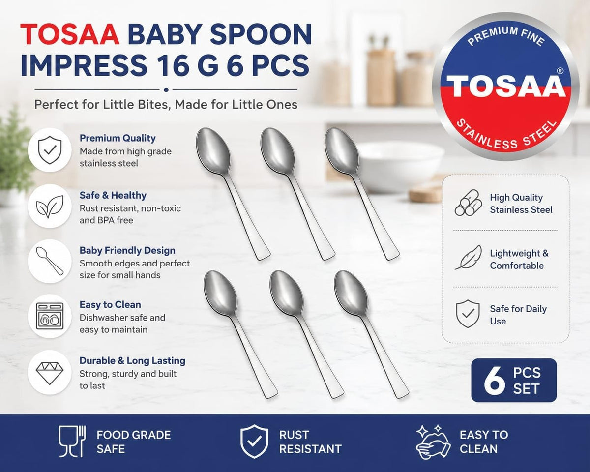 Tosaa Baby Spoon Impress 16G 6-Piece Stainless Steel Spoon Set