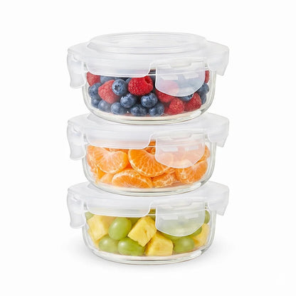 Borosil Klip N Store Round Glass Containers Set