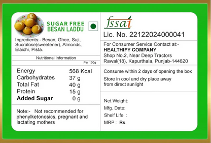 Sugar Free Besan Laddu - 400g
