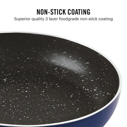 CELLO Regal Non Stick Blue Fry Pan with Spatter - 22cm |