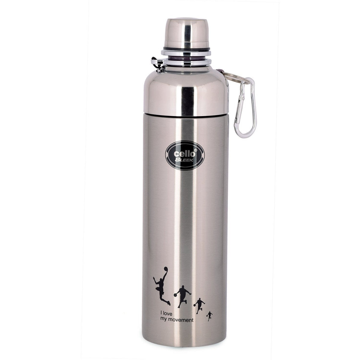 CELLO Sleek Stainless Steel Double Walled Water Bottle, (Hot and Cold, 600ml