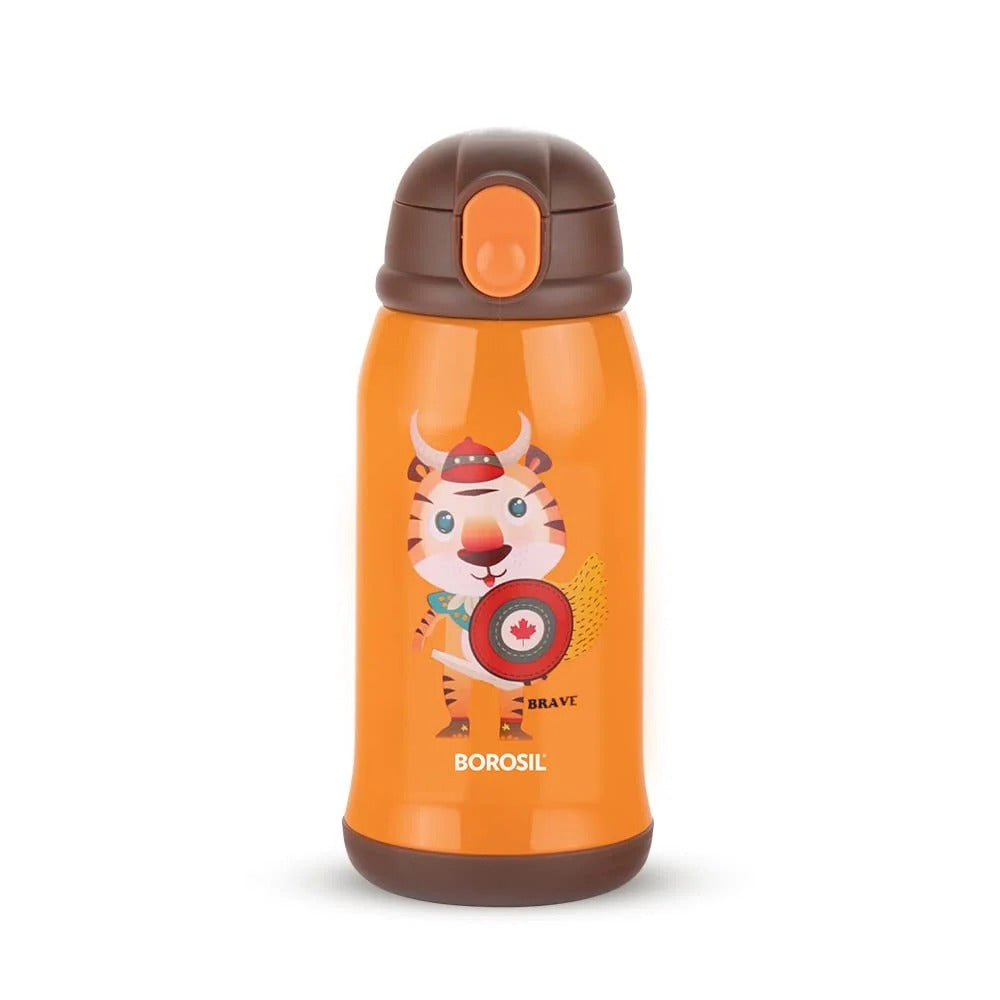 Borosil Hydra Steel Kids Water Bottle School Tigry Insulated