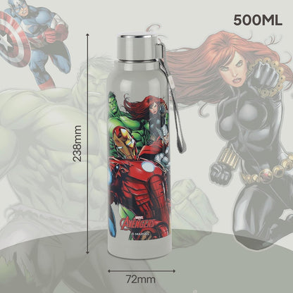 CELLO Puro Steel-X Benz Icon Insulated Water Bottle for Kids 500 ml, Grey