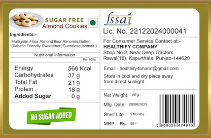 Healthify Almond Cookies - 50g