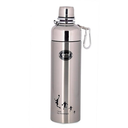 CELLO Sleek Stainless Steel Double Walled Water Bottle, (Hot and Cold, 600ml