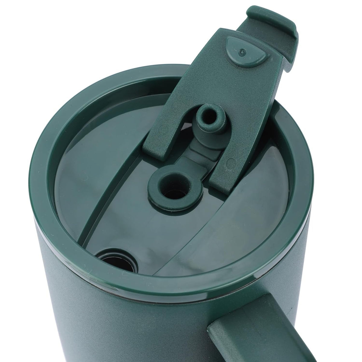 House of Quirk 1200ML Tumbler with Handle and 2 Straw Flip Lid Green
