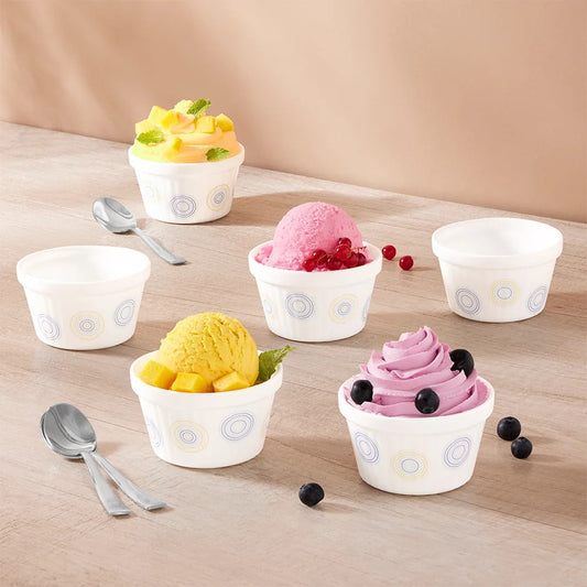 Borosil Larah Opalware Sorbet Ice Cream Bowl Set