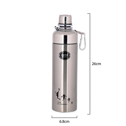 CELLO Sleek Stainless Steel Double Walled Water Bottle, (Hot and Cold, 600ml