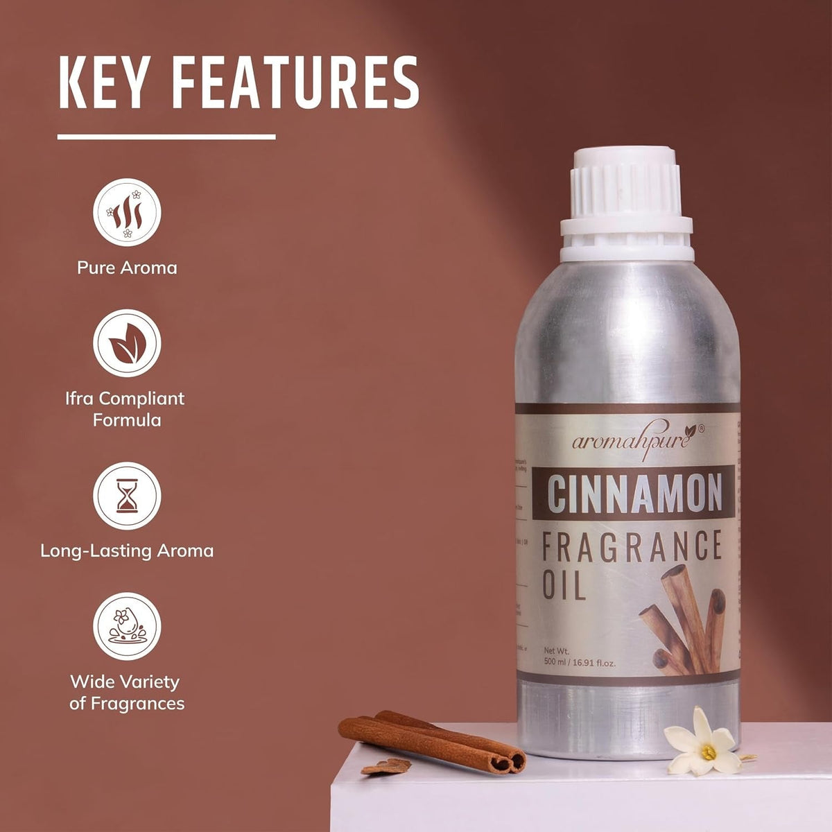 Aromahpure Cinnamon Fragrance Oil - 500 ml