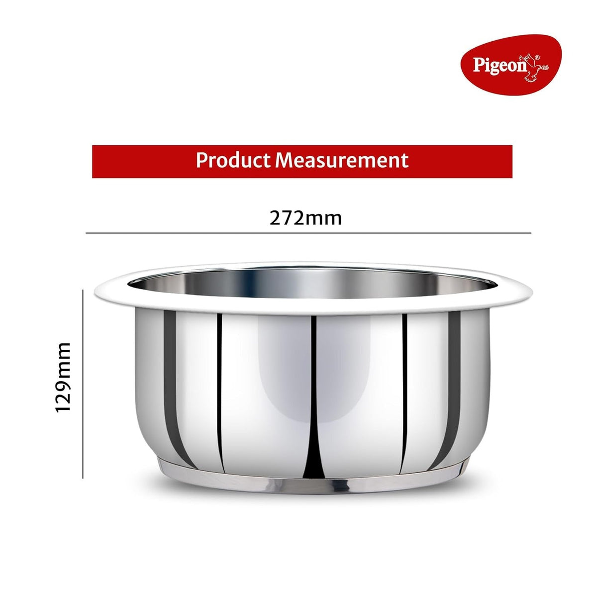 Pigeon Stainless Steel Bowl, 26 cm Diameter, Compatible with 1.8 L Rice Cooker